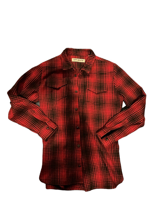 Off white tartan flannel Red Large Pre-owned Button up