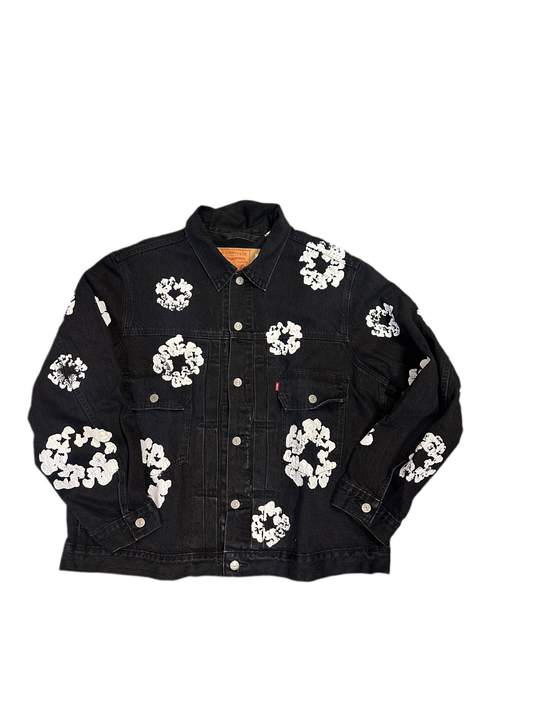 Denim tears cotton wreath Jean jacket black 