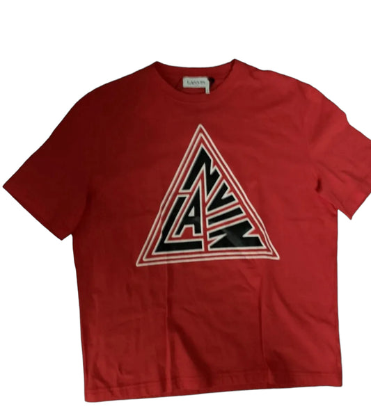 lanvin red triangle logo t shirt 