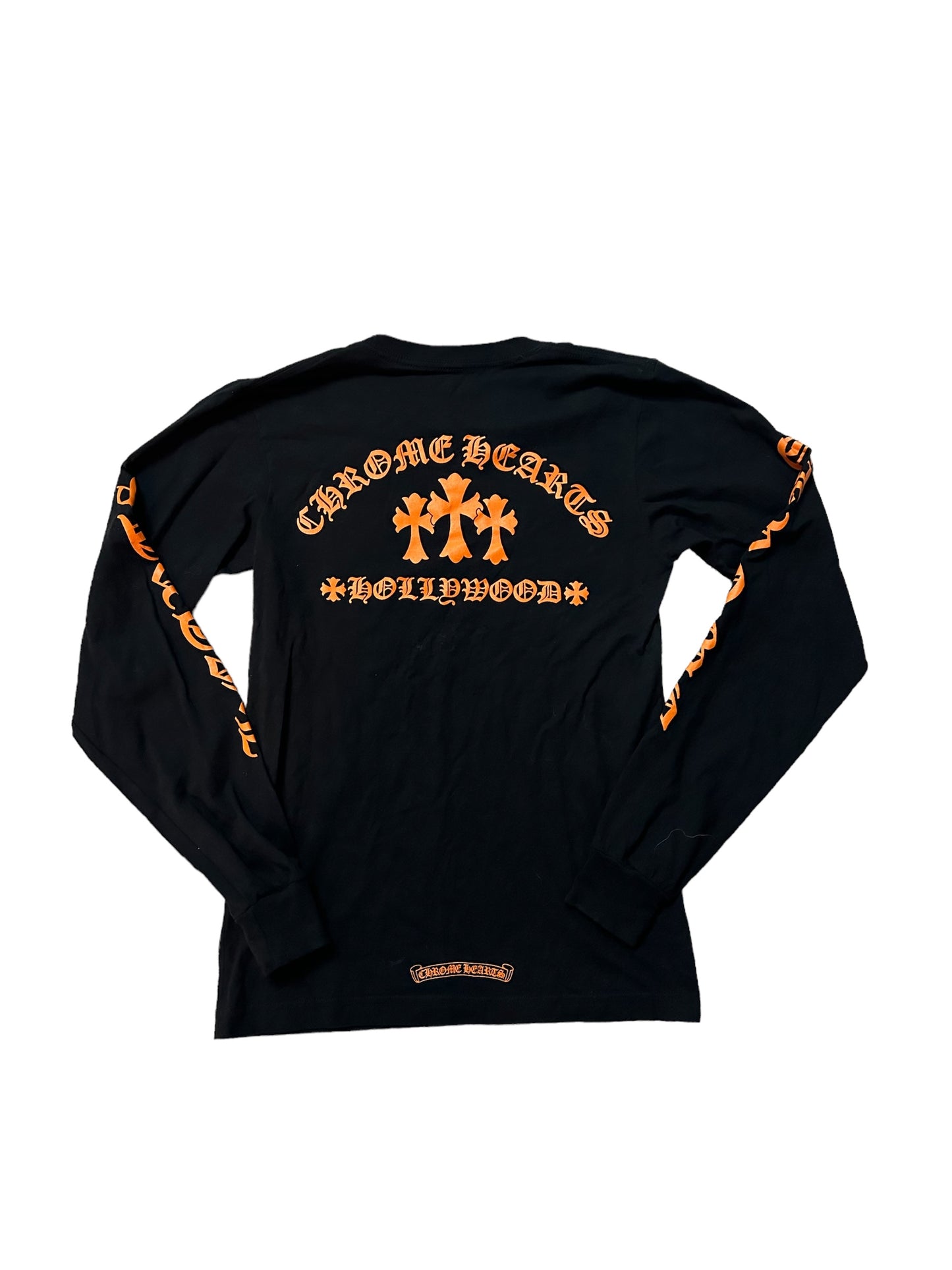 chrome hearts hollywood logo orange long sleeve