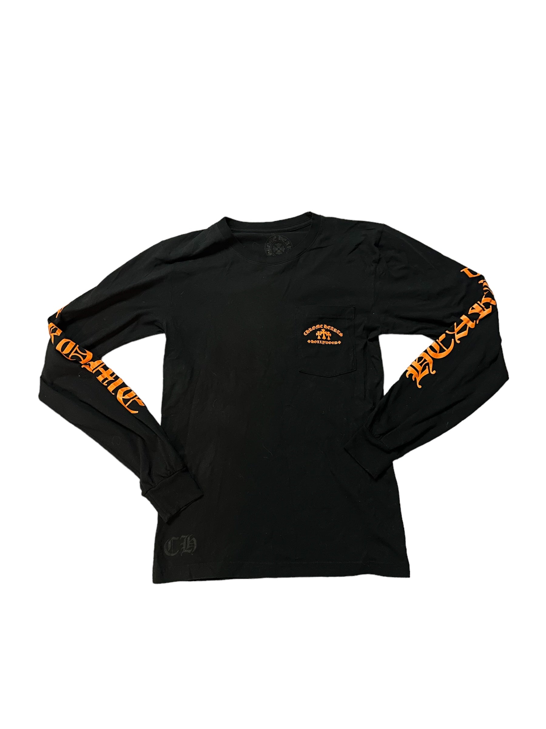 chrome hearts hollywood logo orange long sleeve 