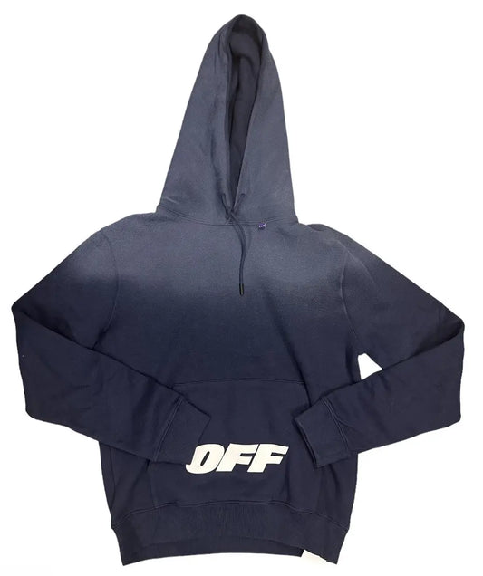 off-white navy hoodie pocket logo 